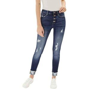 KanCan size 3 mid-rise Button Fly Distressed Super Skinny Jeans